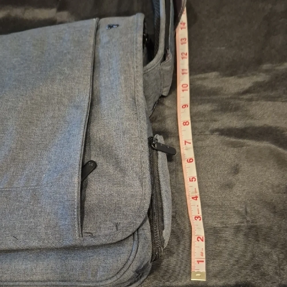 Travelon Anti-Theft Urban Gray Crossbody Messenger Bag with Adjustable Strap